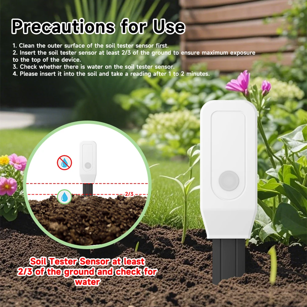 Tuya Wifi Soil Tester Sensor Real TimeTest Humidity Temperature Moisture SensorRemote Monitoring for Flower PottingPlanting