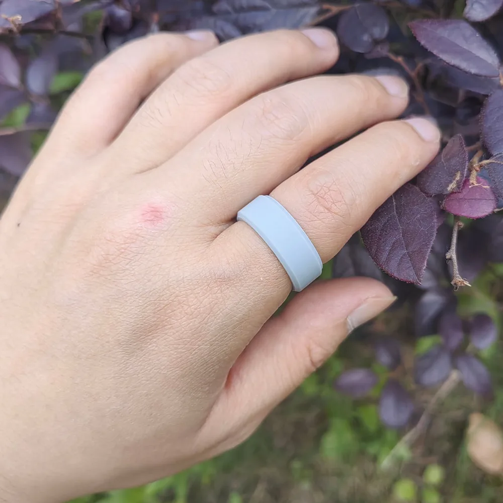 4 teile/satz Atmungsaktive Komfort Silikon Ring Geschenk Für Männer Männlich Junge Vater Sport Sportlichen Schmuck Täglichen Outdoor Arbeiten Laufen – Detail 9