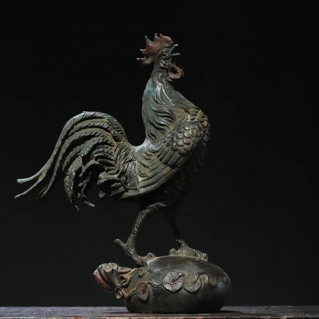 Позолоченный петух из чистой меди, орнамент, петух, золотой петух, указание Юань Баoji, зодиак, домашние поделки, гостиная, спальня