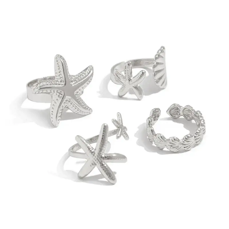 Unisex Stainless Steel Irregular Multi-Layer Ring
