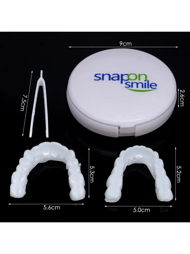 Sdatter 치과용 완벽한 치아 미백 가짜 치아 커버, 조정 가능한 임시 송진 가짜 교정기, 스냅 온 스마일 베니어 보형물 
