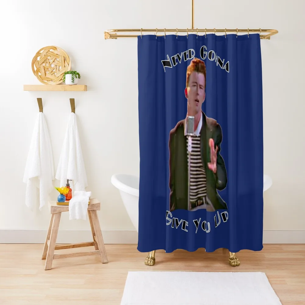 

Never Gonna Give You Up Rickroll - Rick Astley Shower Curtain Transparent Bathroom Shower Bathtub Waterproof Shower Curtain