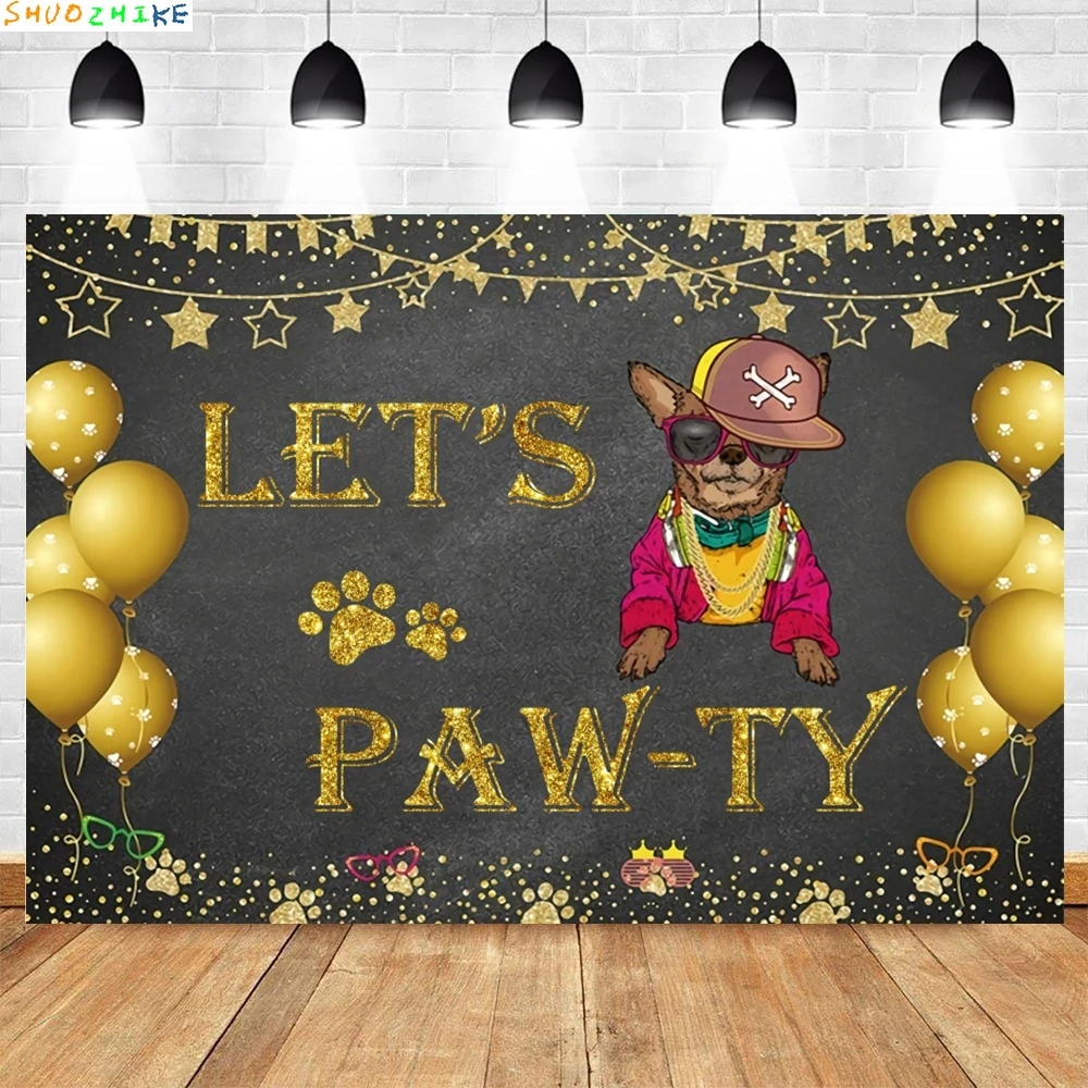 Toko hewan peliharaan latar belakang fotografi tema hewan kartun kucing cakar anjing Selamat Ulang Tahun spanduk dekorasi pesta alat peraga Studio foto latar belakang
