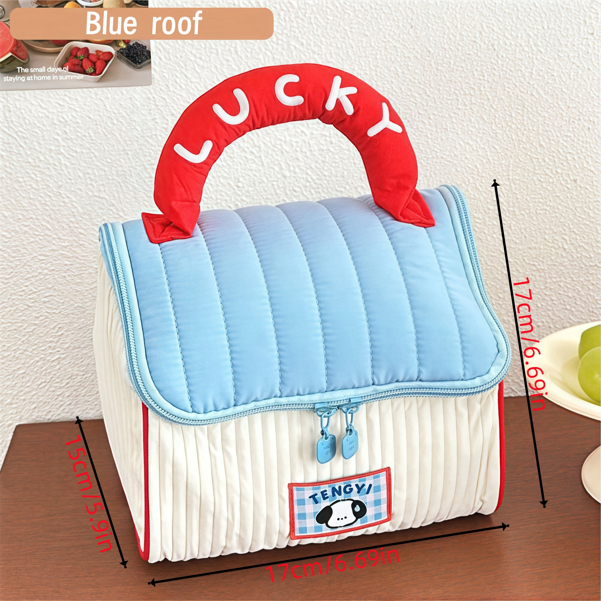 Cartoon cosmetic storage bag pattern hut handbag girls large capacity makeup organizer portable handheld travel toiletry pouch