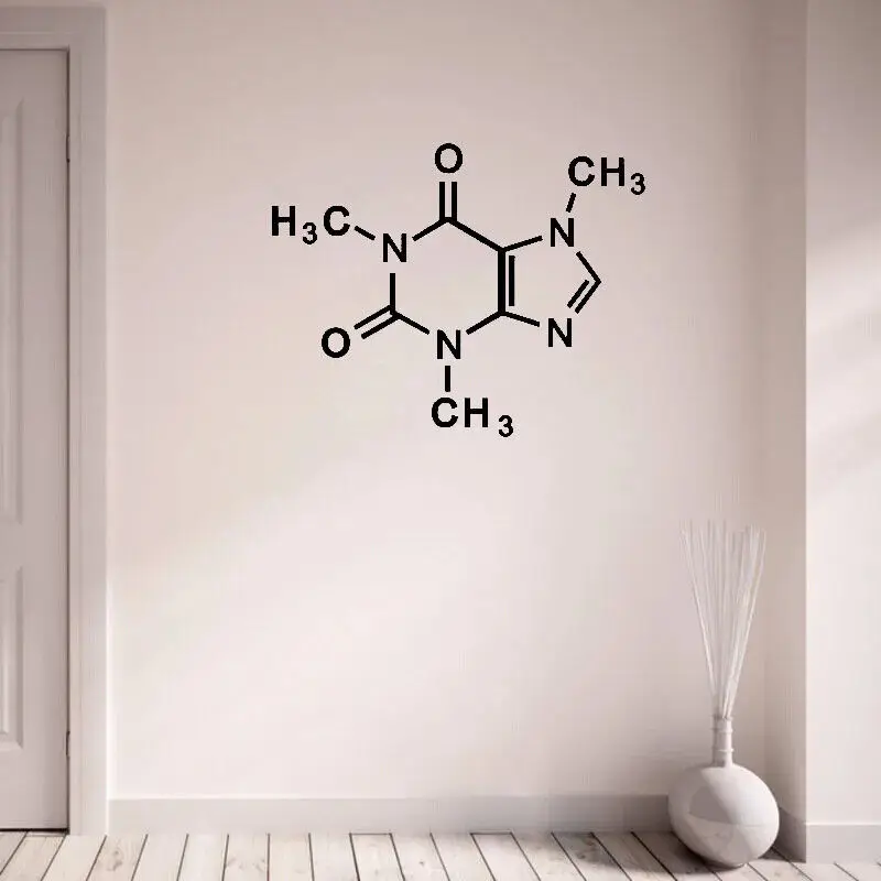 Caffeine Molecule Wall Decal Vinyl Sticker Periodic Table Elements Chemistry Living Room Self Adhesive Home Decor Stickers S561