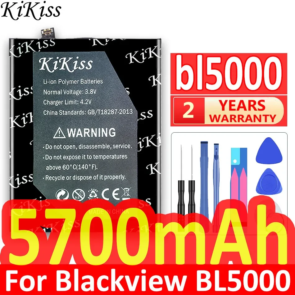 

KiKiss Li566376HTT-B Battery 5700mAh for Blackview BL5000 BL 5000 Mobile Phone Bateria with Tools