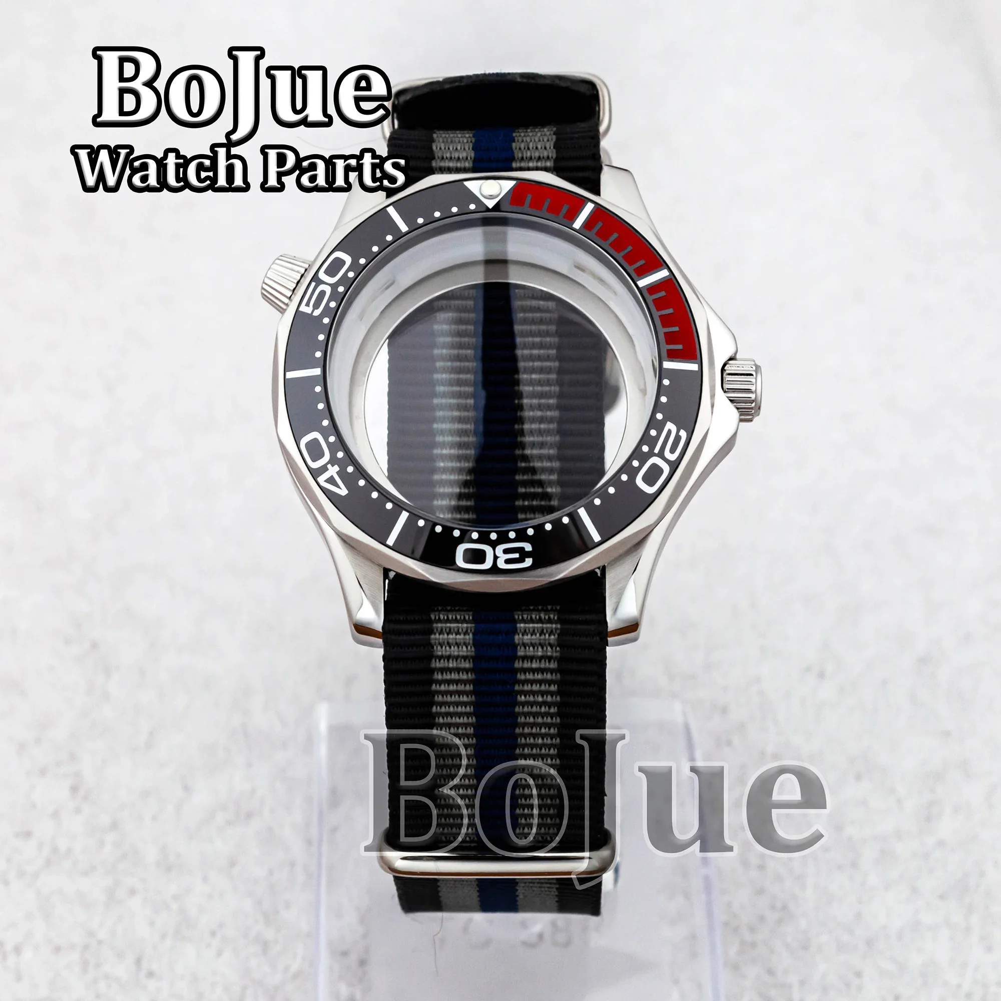 

41mm NH35 Case Nylon Strap Band 10ATM Waterproof for MOD Diver Seamaster 300 NH35 NH36 Movement 31mm Seamaster Watch Dial Hands