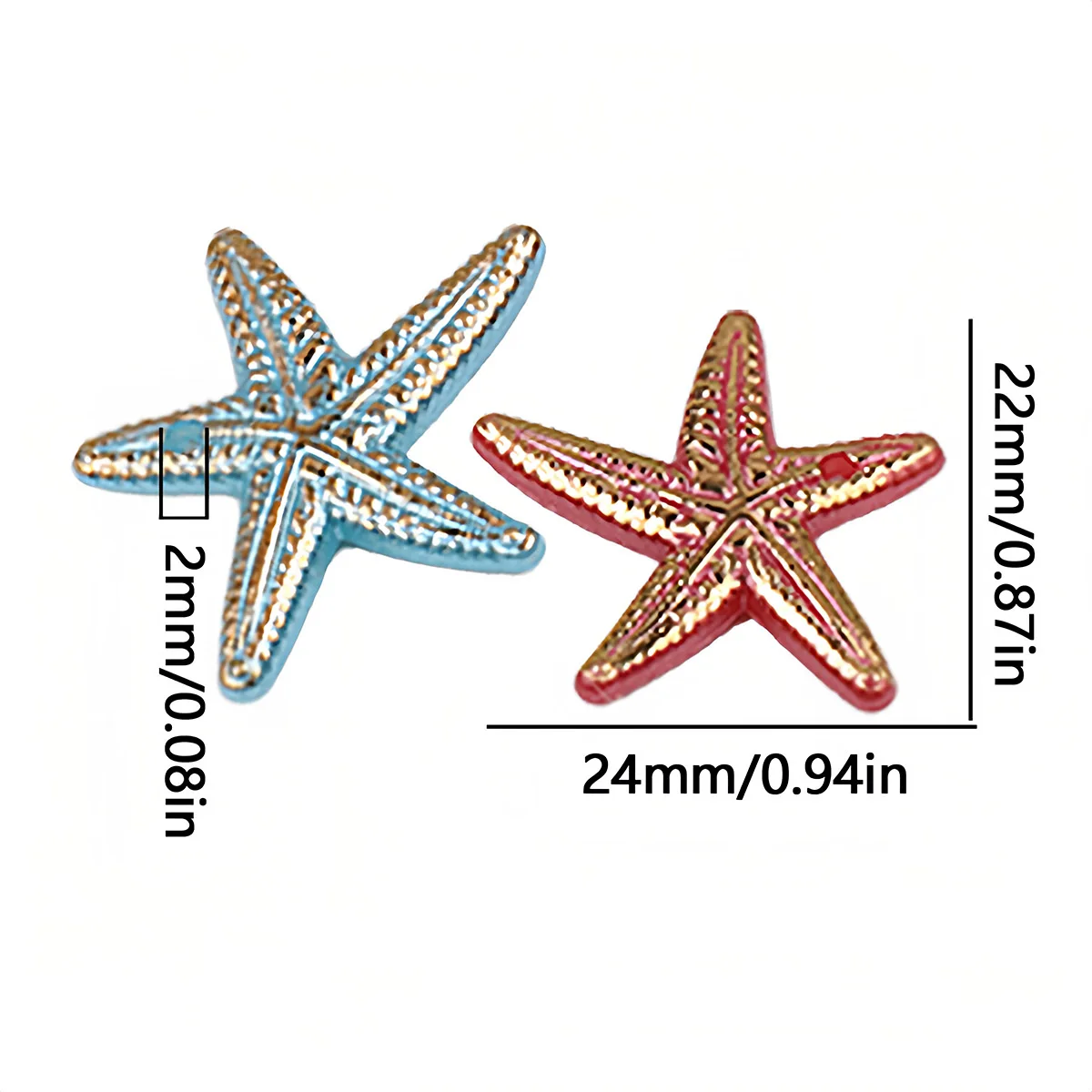 22x24mm 50/100/150Pcs Multicolor Starfish Acrylic Beads for Making DIY Bracelets Necklaces Keychains Various Jewelry Accessories