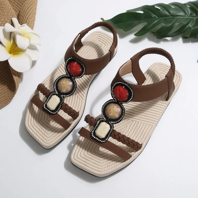 

New Summer Women Lady Lightweight Outside Low Heels Female Band Flats