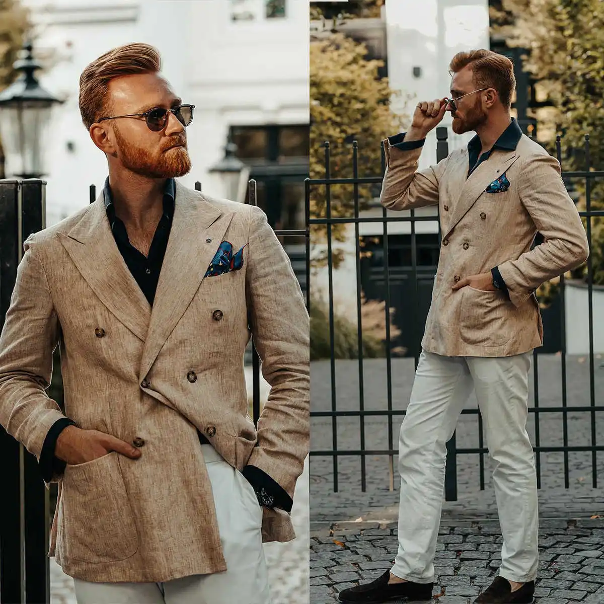 Chaqueta de lino y algodón para hombre, esmoquin con solapa de pico, ropa de novio para ceremonia, fiesta de cumpleaños, Verano