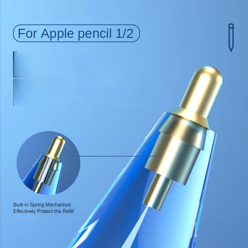 Pen Stylus Apple asli, pena Stylus pengganti transparan 2 buah, pena Stylus generasi pertama kedua, fluensi dalam menulis, tahan aus