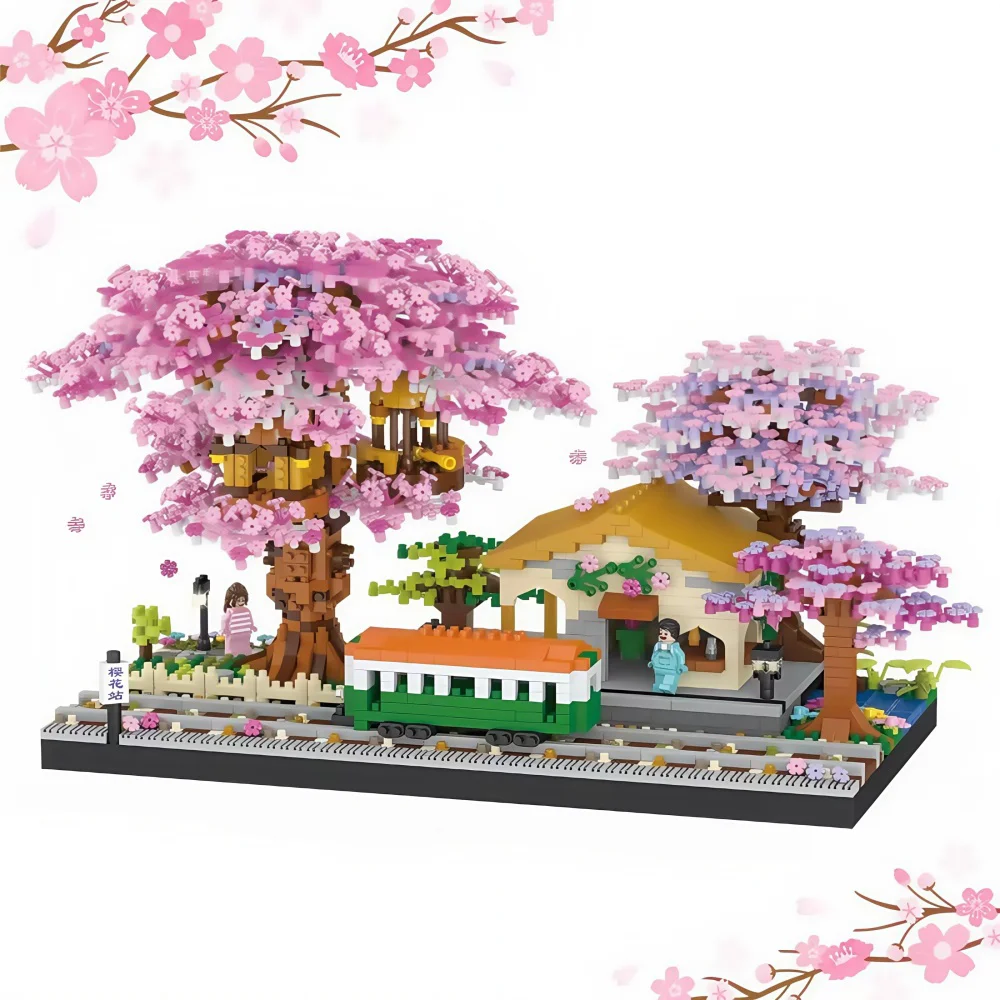 

Pink Cherry Blossom Tree Micro Mini Building Blocks Toys Aesthetic Gift for Girls,Beautiful Desktop and Home Decor,Fun Assembly