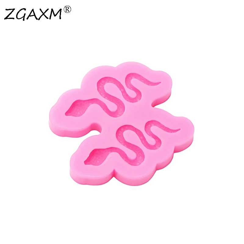 LM 58-DIY Snake earrings Silicone Mold shaker resin polymer clay Animal Jewelry Mold Cake Candy Cookies chocolate Silicone Mold