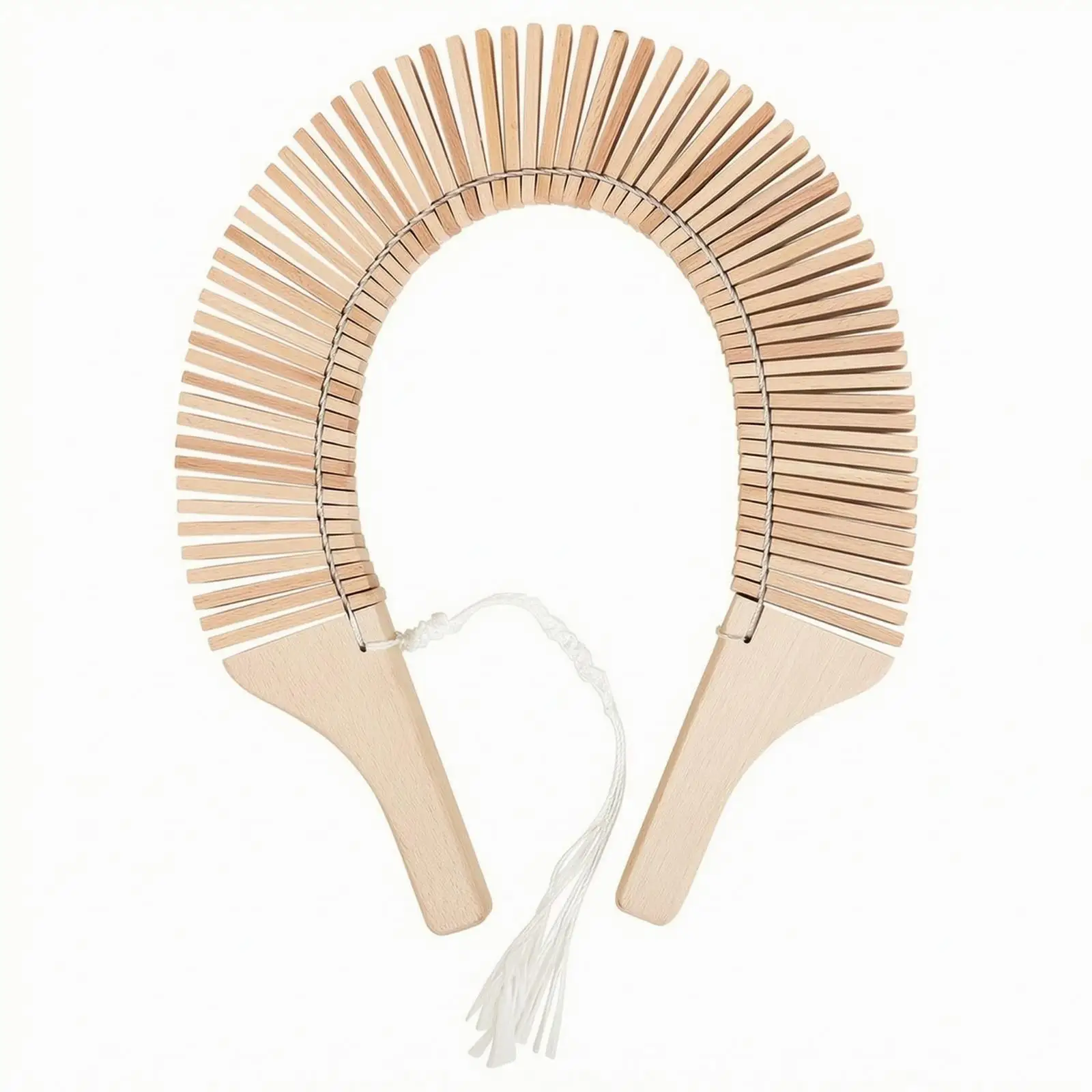 Kids Wooden Slat Snapper Rattl with Braided Cotton Cord Beech Wood Rhythm Tool for Dramatic Stage Sound