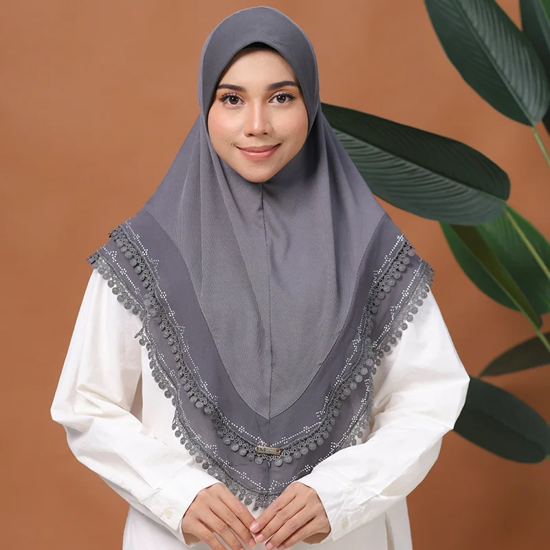 

Muslim Instant Hijab Chiffon Women Double Layered Amira Chemo Cap Islamic Scarf Cover Turban Headband Shawl Headscarf Wrap Arab