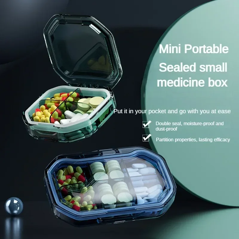 4/6 сеток, портативные чехлы для таблеток, органайзер, контейнер для таблеток, дорожная коробка для таблеток с уплотнительным кольцом, герметичный контейнер-органайзер