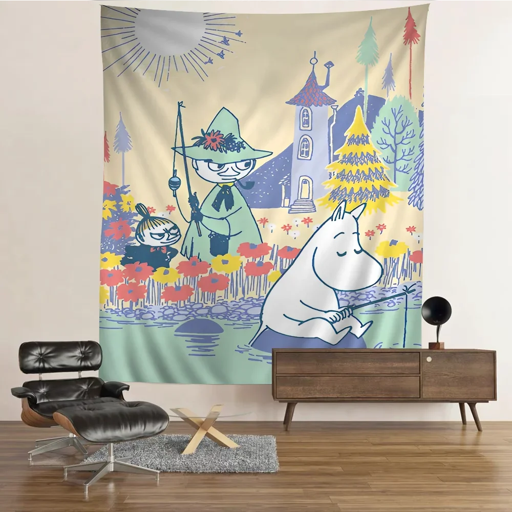 Comic Hippo Anime Hanging Bohemian Tapestry Bohemian Wall Tapestries Mandala Kawaii Room Decor