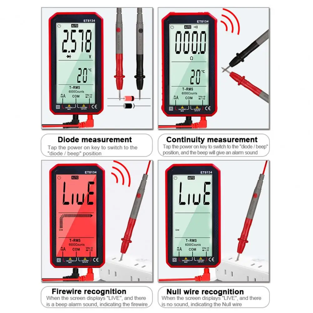 

1 Set Electric Multimeter Automatic Measurement Smart Multimeter Digital Multimeter with LCD Screen Test Pen Set