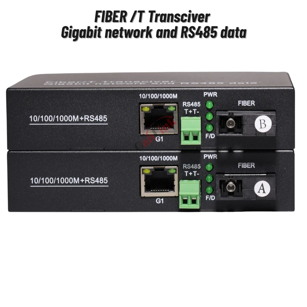 1pair 1Way RS485 Fiber Converter Optic Modem Optical Transceiver SC SX 1000M Ethernet Fiber Optic Transmitter and Receiver