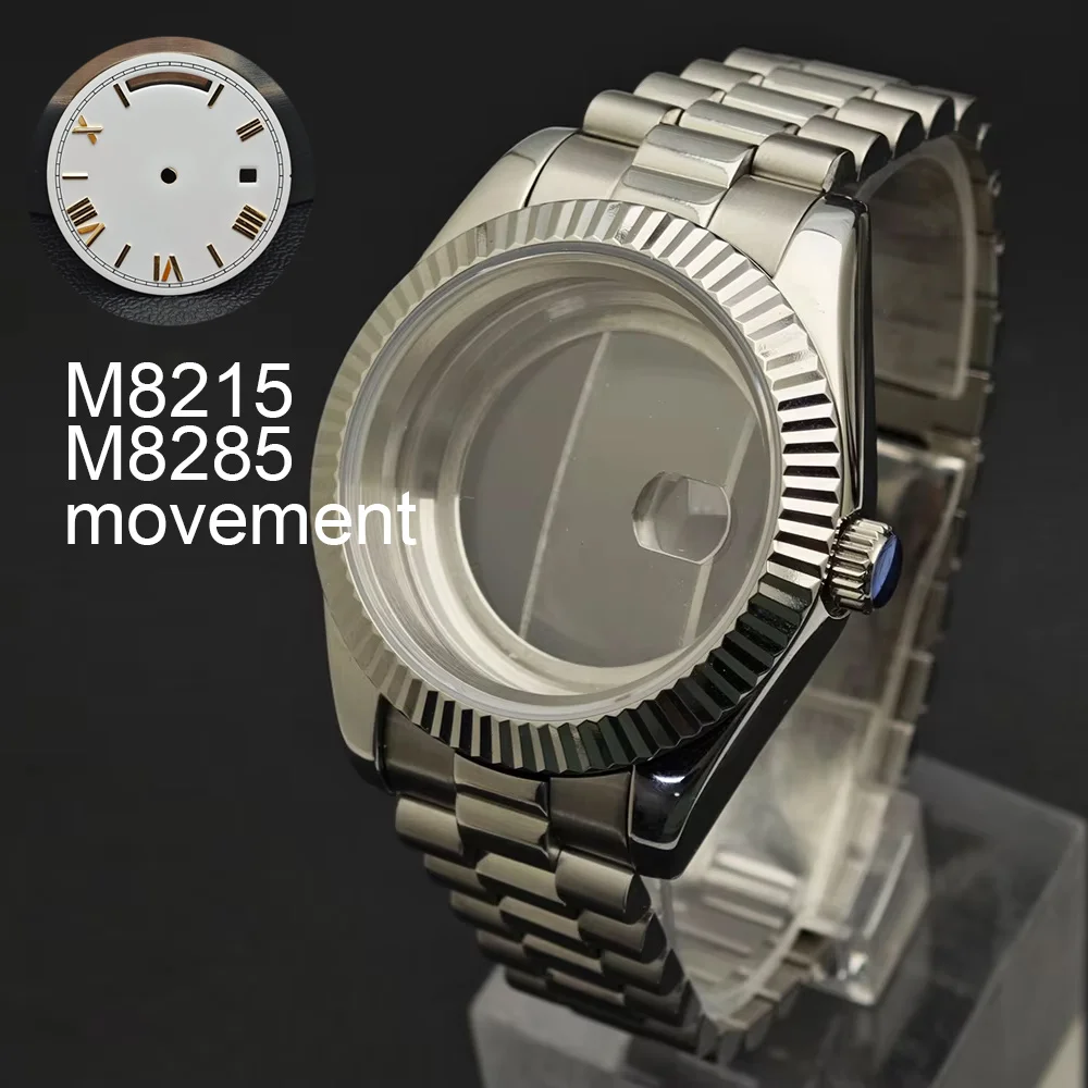 

M8285/8215 Movement 40mm Case Assembly Stainless Steel Case 31mm Dial Watch Accessories Full-body Mirror M8215 Housing