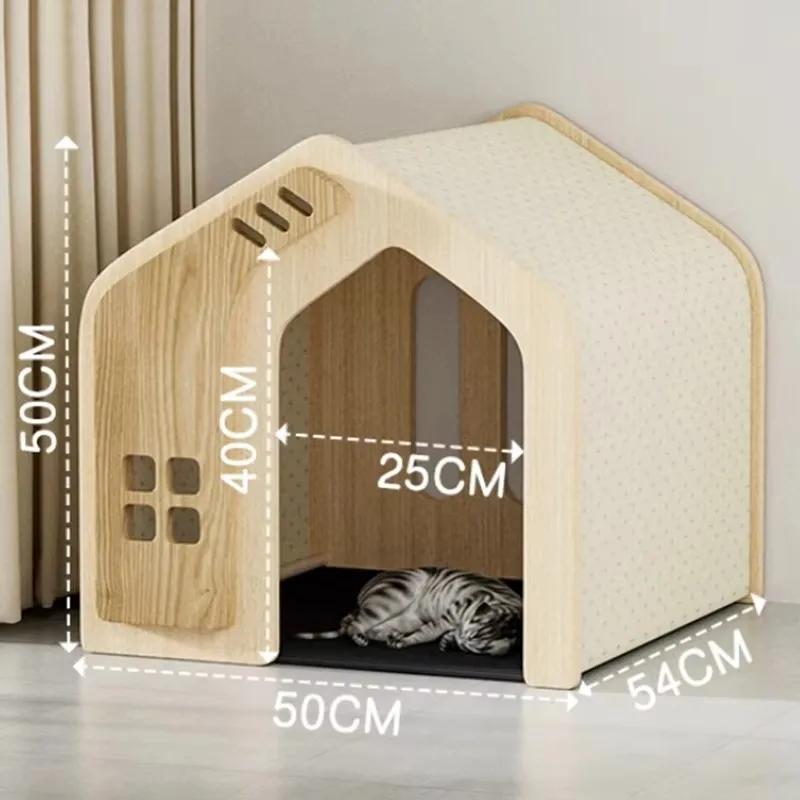 House Hiding Sleeping Pet Bed Products Medium Wooden Indoor Supplies Cat Bed Decorations Animals Lit Pour Chien Pet Furniture