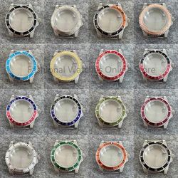 39.5mm Retro Watch Case with Magnifying Glass One-Way Rotating Sapphire Stainless Steel Case for NH35 Movement 120 Click