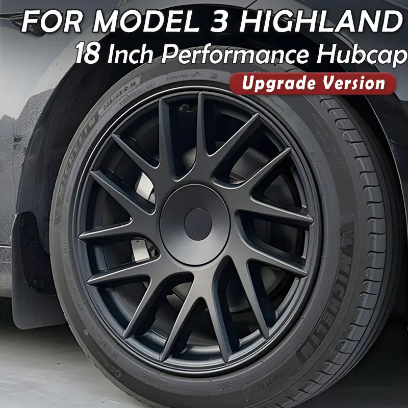 

4pcs HubCaps For New Tesla Model 3 Highland 2024 18 Inch Performance Wheel Cap Replacement Automobile Full Rim Cover Accessories