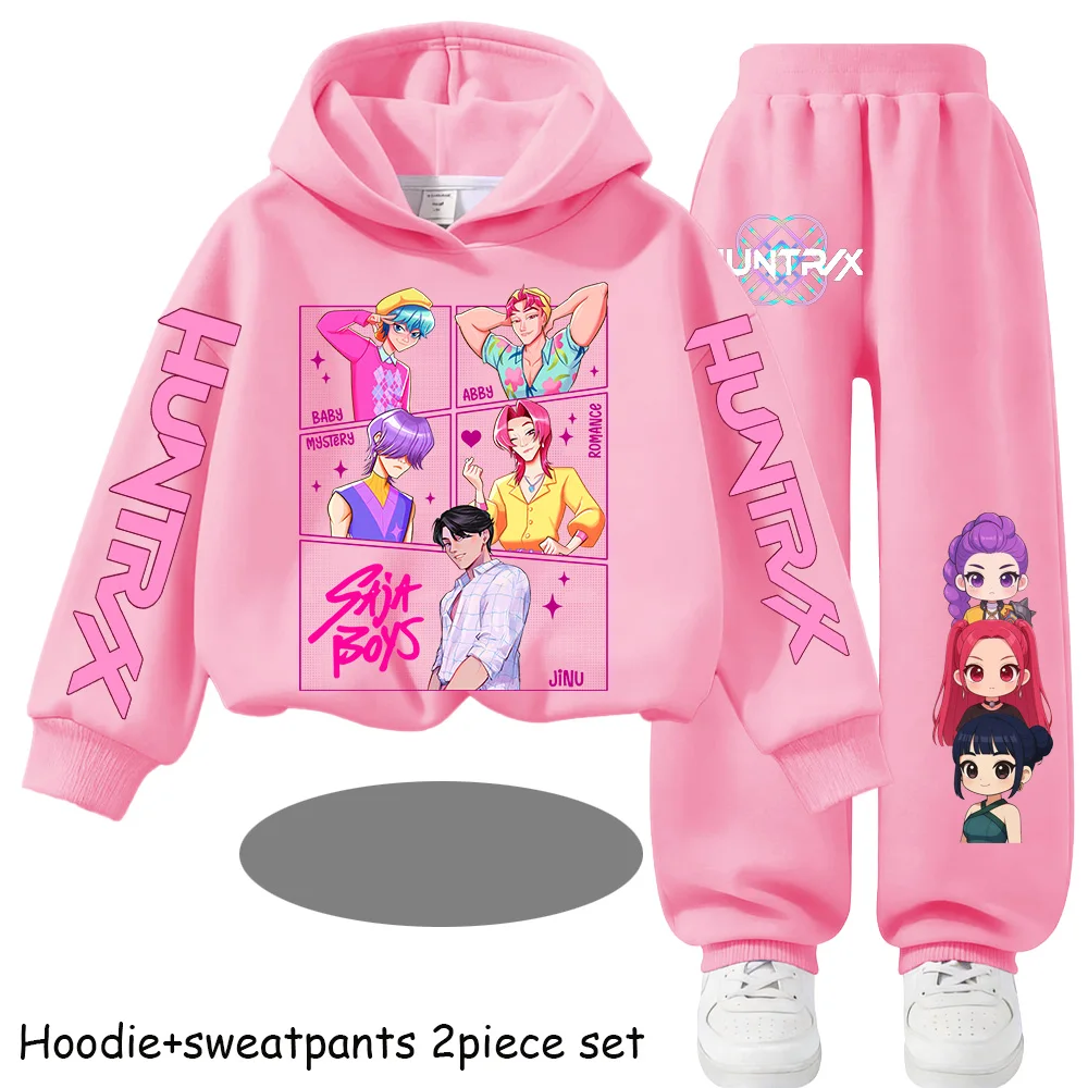 

3-14Y Kpop Demon Hunters Hoodie Set Boys Girls Sportswear Kids Autumn Daily Wear