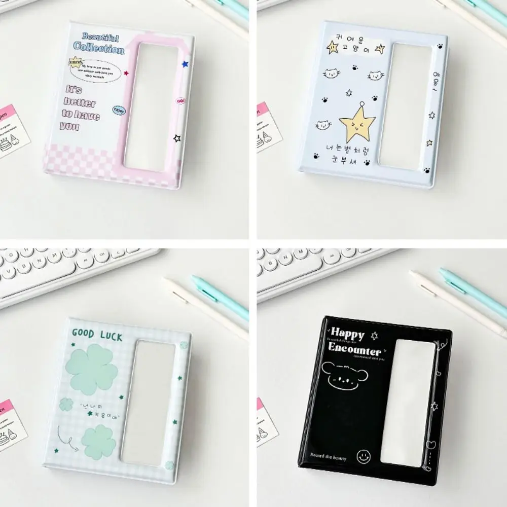 Cute Cartoon 4 Continuous Albums 64 Pockets with Inner Page Photo Album Holder PVC Clear Pockets Small Card Collect Book