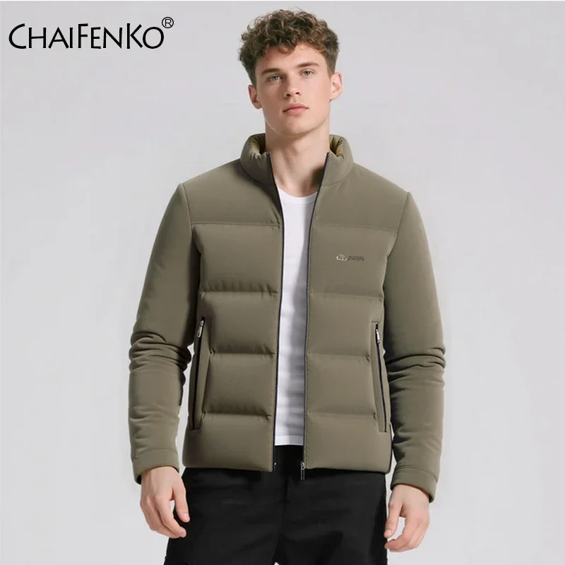 Outdoors Men Casual Keep Warm Parka Winter Solid Windproof Comfort Coat New Fashion Loose Thickening Stand Collar Jacket Men