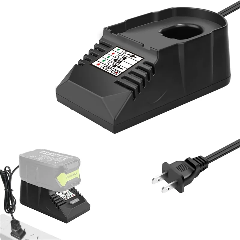 Fast Charger for Ryobi 18V Lithium-Ion/NiCad/NiMh Battery P102 P103 P107 P108 P109 P189 P190 Power Tool Battery Charger