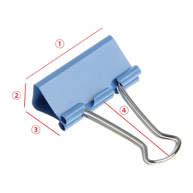 

60Pcs Colorful Metal Binder Clips File Paper Clip Office Supplies 15mm Width