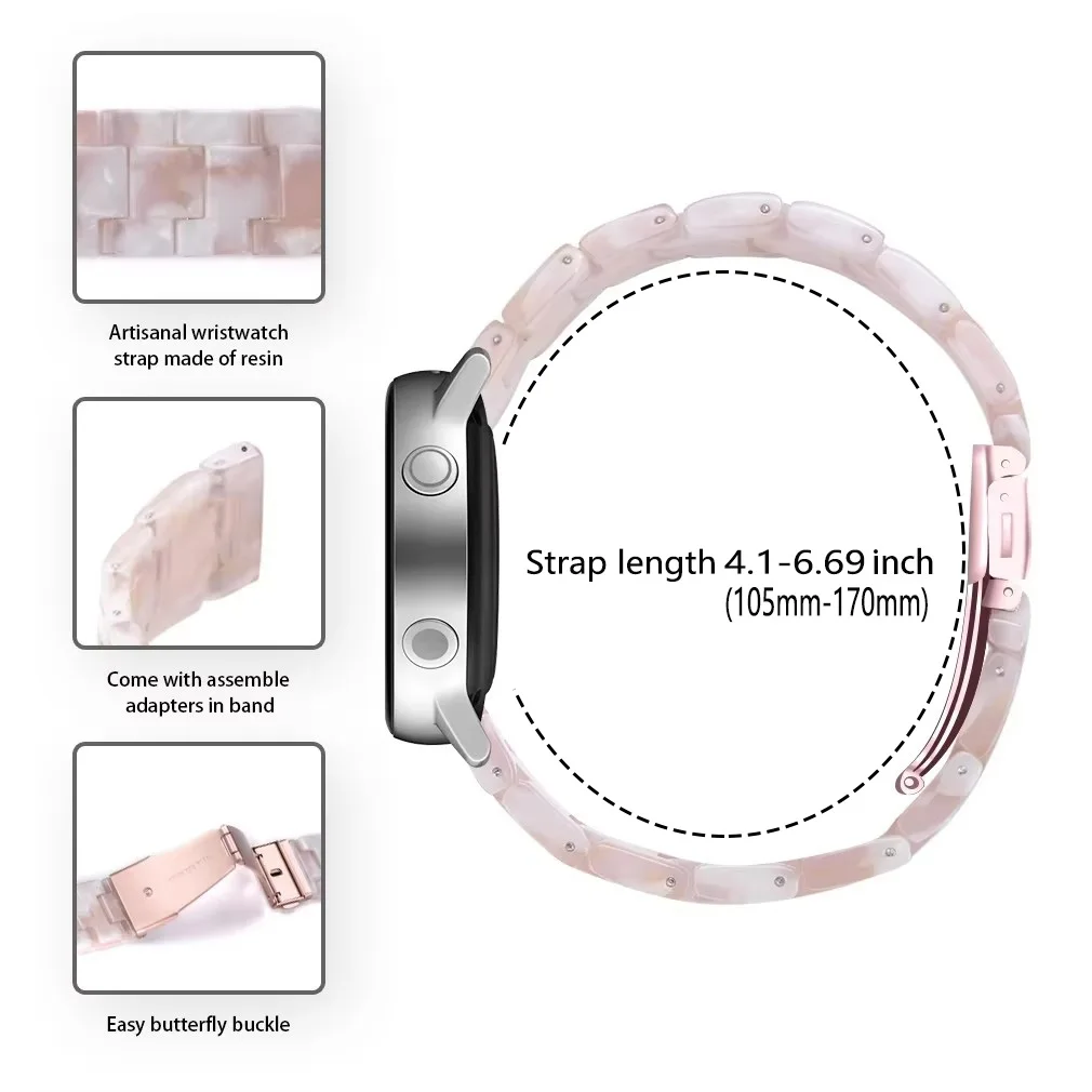Ремешок из смолы 20 мм для Amazfit GTS 4/3/2, мини-женский ремешок для часов Amazfit Bip3/U, модный для Xiaomi Mibro Color/Lite/Air