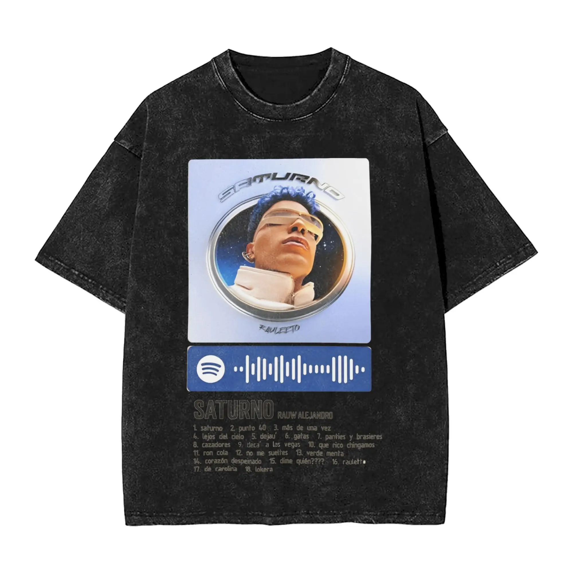 2024 Singer Rauw Alejandro Saturno T Shirt  Hippie T Shirts Short Sleeves Aesthetic Tshirt Summer Breathable Oversize Tees