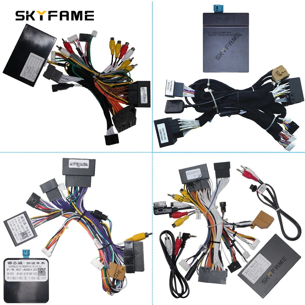 SKYFAME Auto 16pin Kabelbaum Adapter Canbus Box Decoder Android Radio Power Kabel Für Audi Q3