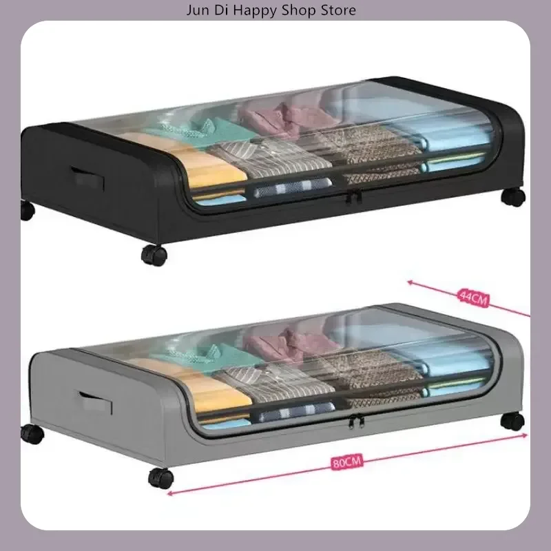​​Bed Bottom Storage Box with Wheels Underbed Dust-Proof Organizer for Clothes Shoes Home Bedroom Simple Design Rolling Drawer