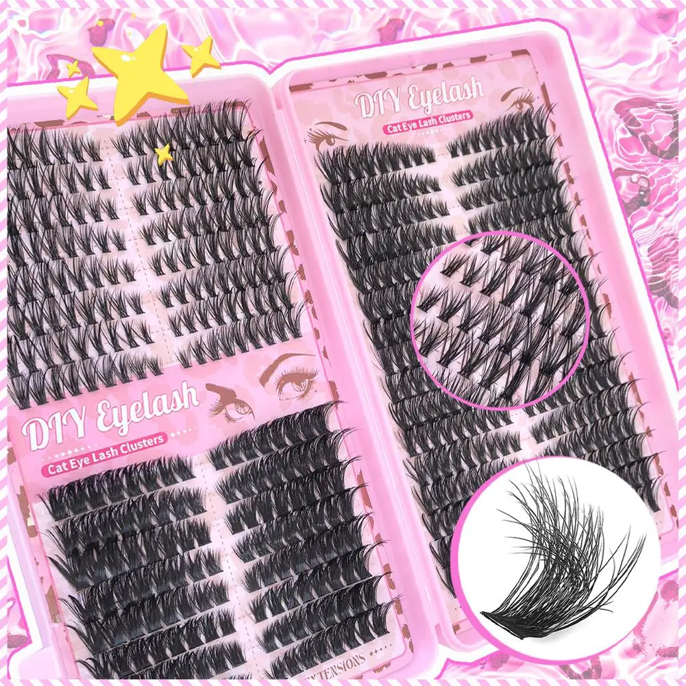 Eyelash Book Set Segmented Cluster Large Capacity False Eyelashes Thick Curly Natural DIY Lashes 40P 60P 80P Curl Lash Extension