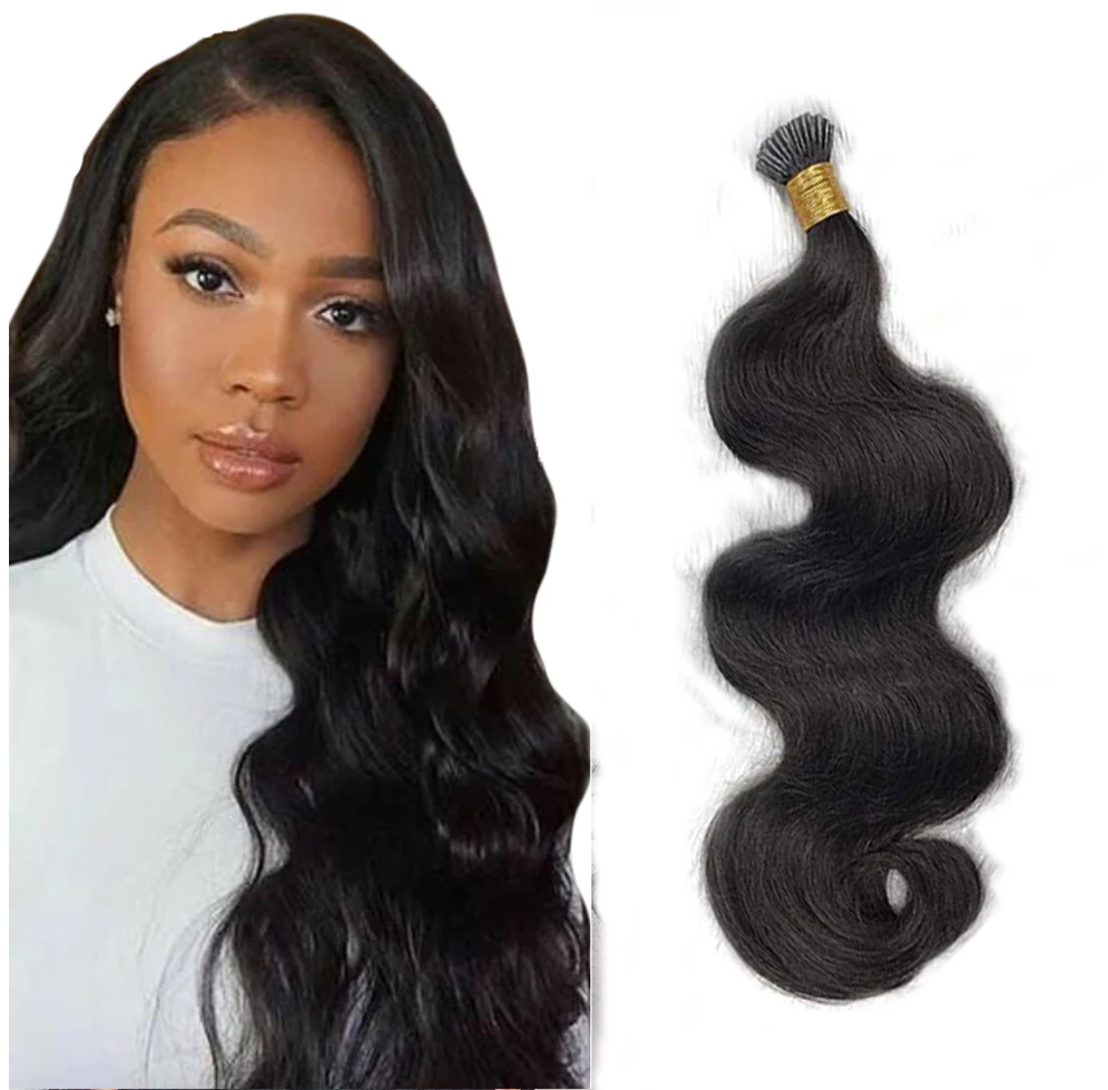 

I Tip Hair Extensions Microlinks For Black Women Body Wave Brazilian Virgin Hair 100% Human Hair Bulk Hair 1g/100Strands