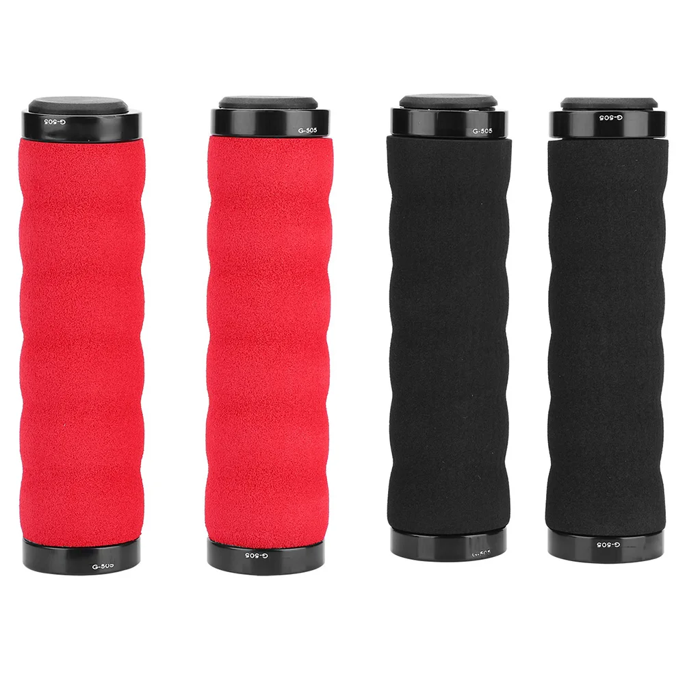 2pcs Sponge Bike Handlebar Grips 22mm Comfortable Handle Bar Cover With Lock-on Ring For Mountain Bike