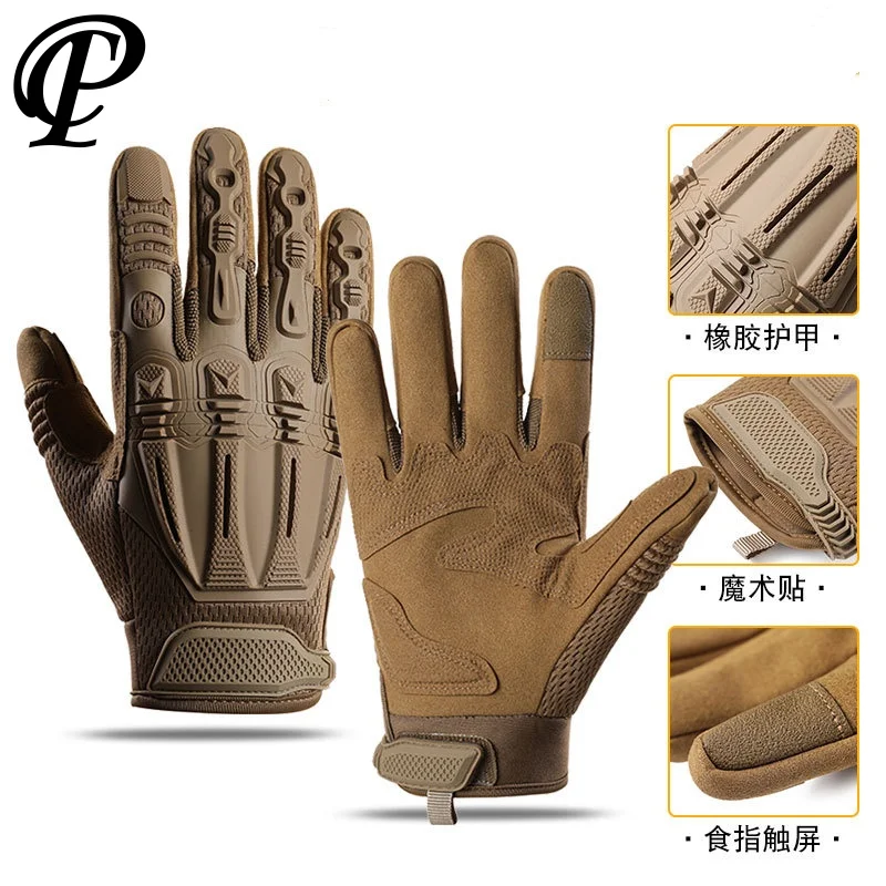 

Men Motorcycle Cycling Gloves Military Tactical Full Finger Wear-resistant Touchscreen Mech Combat Mountaineering Outdoor Spors