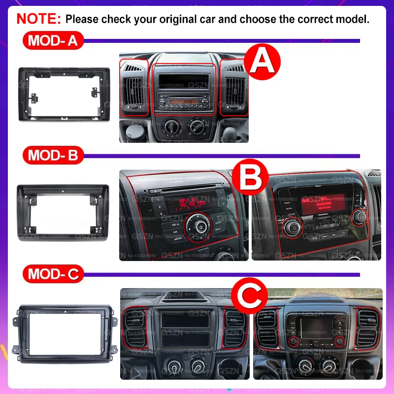 QSZN For Fiat Ducato Peugeot Boxer Citroen Jumper 2006 -2022 2K QLED Android 13 Car Radio Multimedia Video Player GPS CarPlay 4G