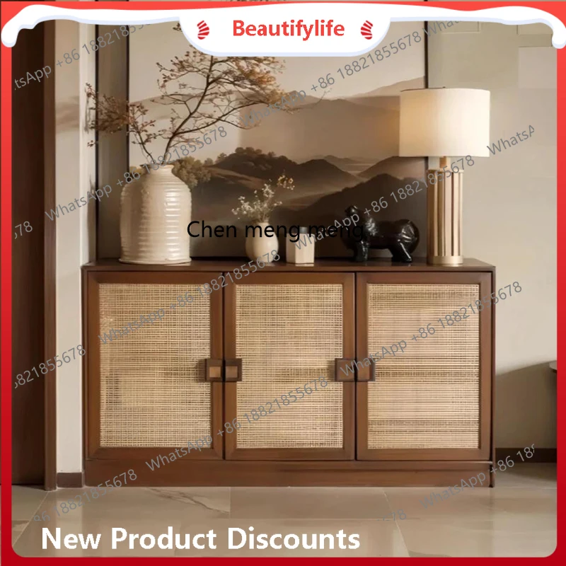 خزانة جانبية لتناول الطعام من الخشب الصلب على طراز الأغنية بسيطة وعصور الوسطى، وخزانة أحذية، وغرفة معيشة على الحائط، وقاعة المدخل H #1