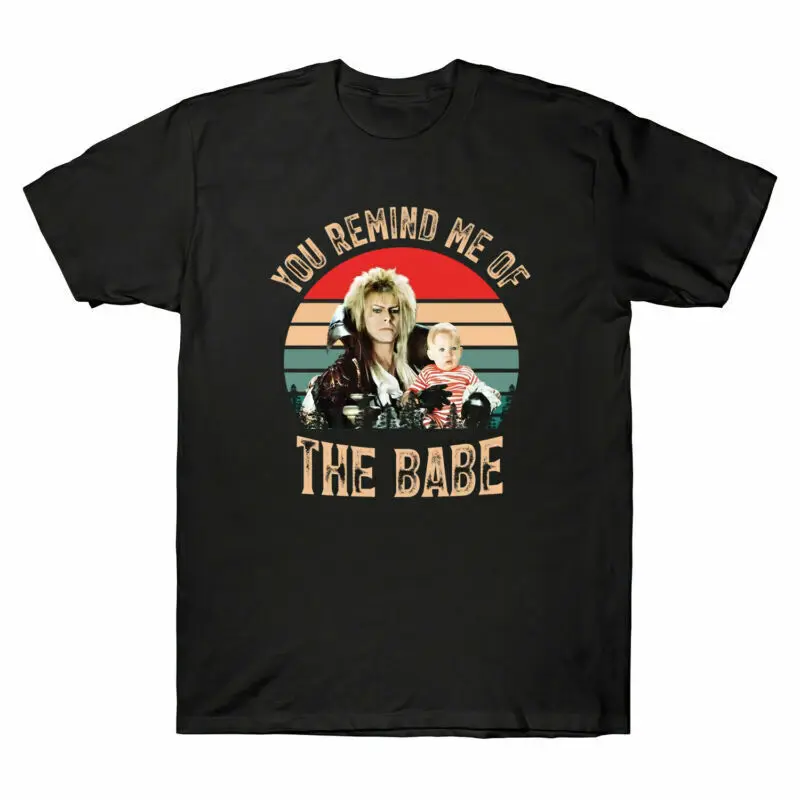 T-shirt Film Vintage The Remind You Babe 80s of Cult Black Labyrinth Men's Me Short Sleeve Tops Tees Cotton Print Tshirts