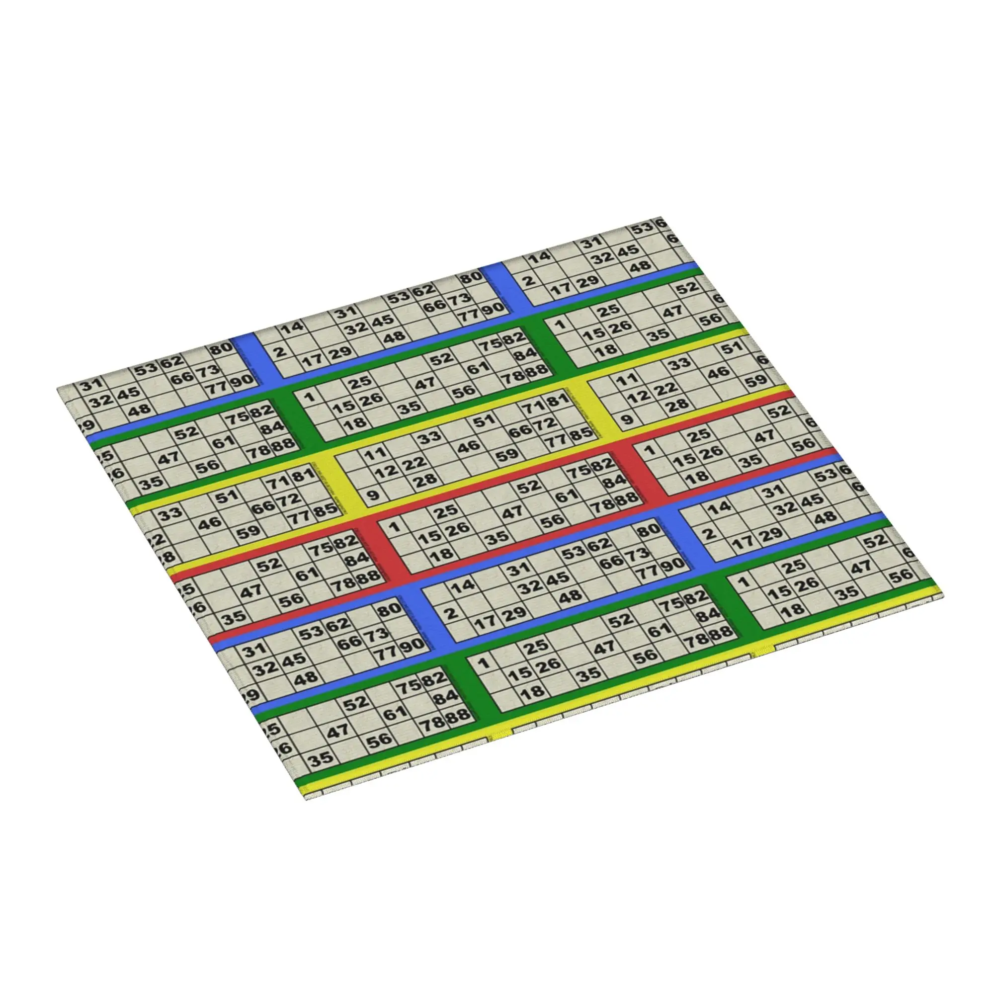 90 Ball Bingo Paper Game Drying Mat For Kitchen Waterproof Non‑Slip Oil Proof Reusable  Bathroom Countertop Protector Mat