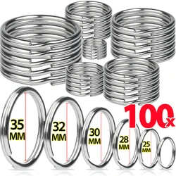 10/100pcs Stainless Steel Key Rings Sliver Round Flat Line Split Rings Keyring for Jewelry Making Keychain DIY Findings 20-35mm