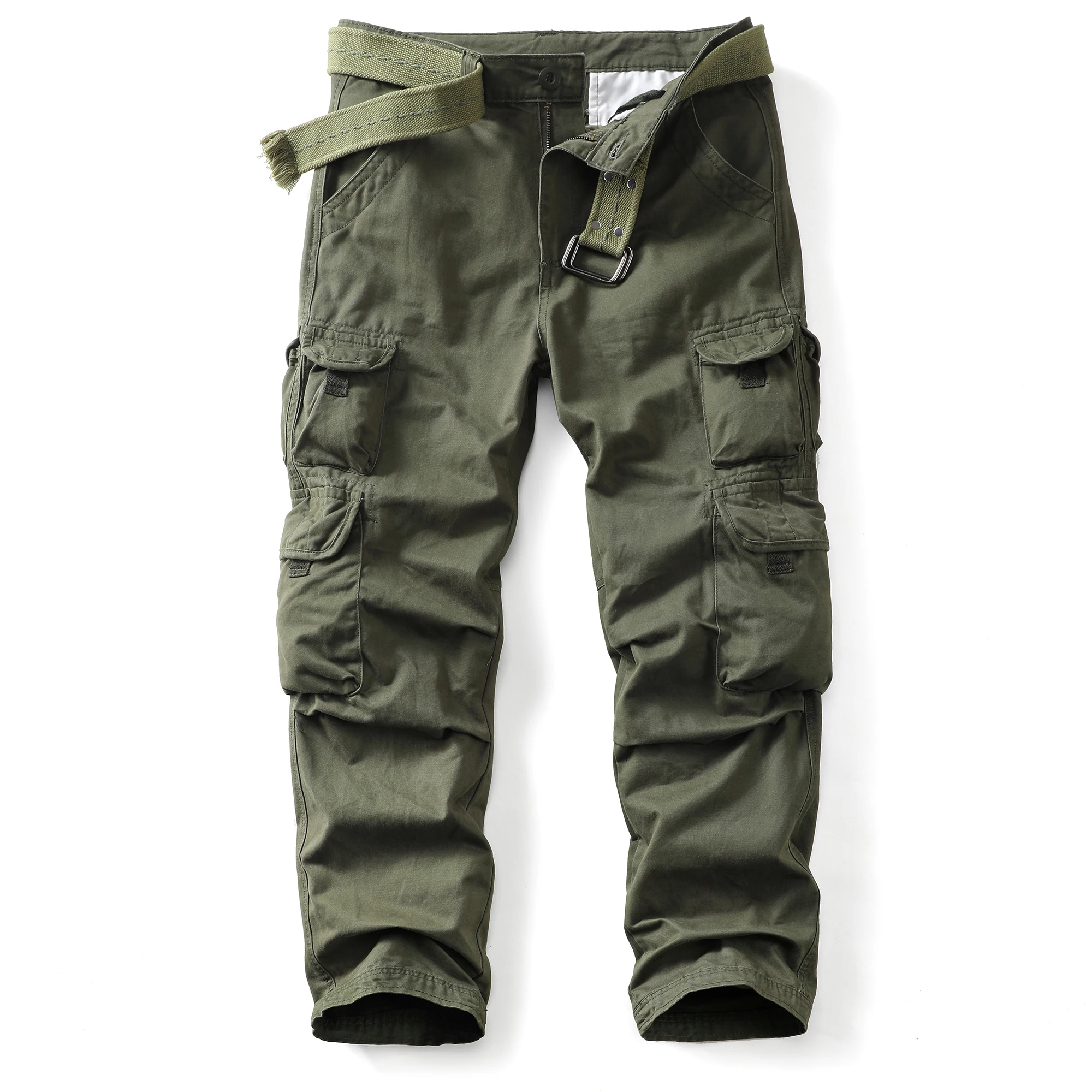 

AKARMY Men's Wild Cargo Pants, Camo Pants Cotton Casual Pants thickening Work Hiking Pants with 8 Pockets(No Belt)