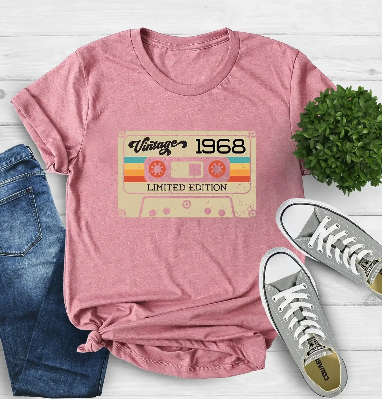 Vintage 1968 Limited Edition Cassette T Shirt 56Th Birthday Party