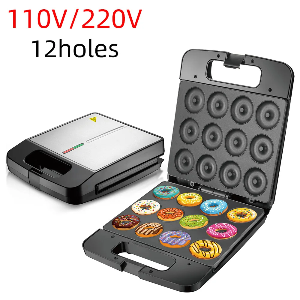 12 holes Donut Machine 1PC Cake Machine Double side heating Egg Tart Waffle Children Baking Home Breakfast Machine Children Gift