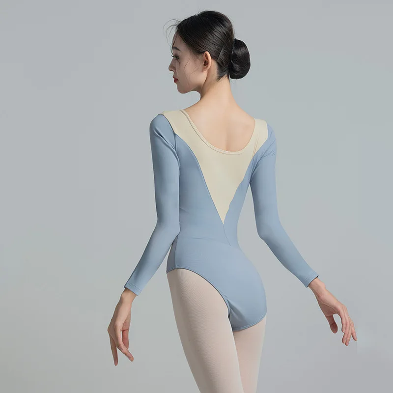 Modische und bequeme Ballett-Tanz-Übungskleidung, langärmeliger einteiliger Anzug für Erwachsene, Kunst und Handwerk, Gymnastik-Bodysuit