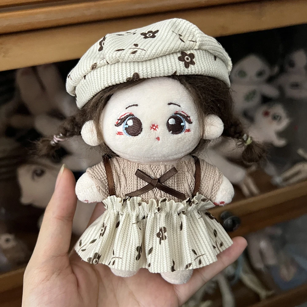 Vêtements de poupées en coton de 10cm, accessoires en peluche, robe Lolita, jupe, pantalon à bretelles